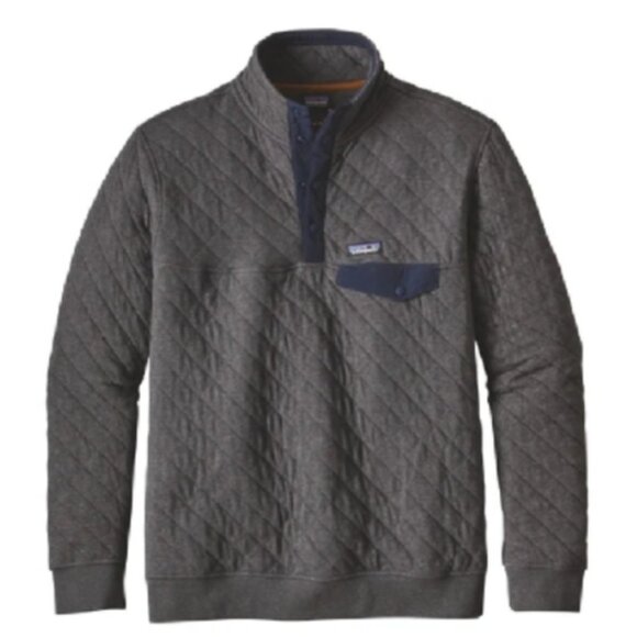 Patagonia Men's Organic Cotton Blend Diamond Quilt Snap T Pullover Size Small - Picture 1 of 10